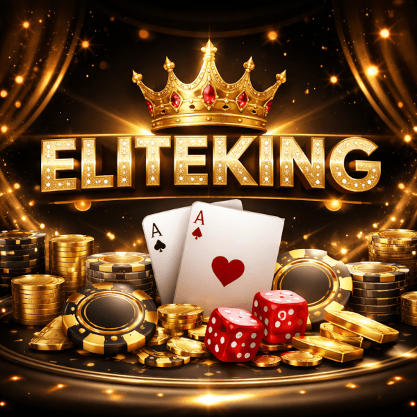 EliteKing gaming platform showcasing slot titles, live tables, and entertainment-focused casino sections